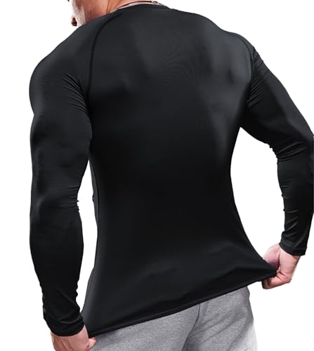 Fioboc Men's Compression Shirts Long Sleeve Workout Shirt Quick Dry Moisture Wicking Athletic T Shirts Gym Running Tops3