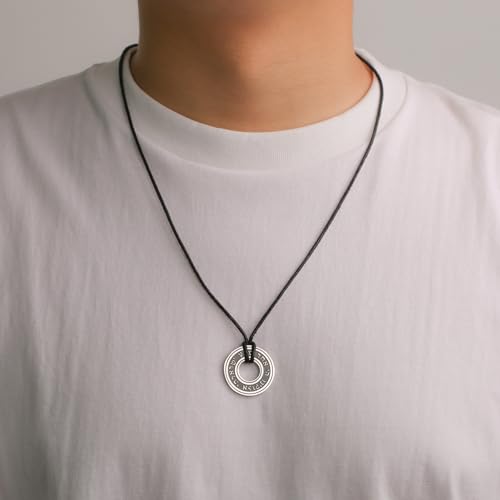 TEAMER Shema Yisrael Necklace Jewish Prayer Hear O Necklace Stainless Steel Hebrew Pendant Religious Vintage Jewelry for Men Women2