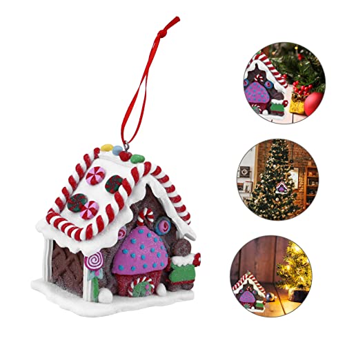 Ciieeo 3 Pecas pingente de casa de natal casa de gengibre pendurada pingente de barro decorações de