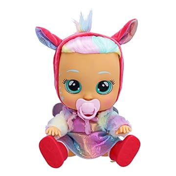 Cry Babies Dressy Fantasy Hannah, Bambola Interattiva che Piange Lacrime Vere con Capelli da Acconciare, Vestiti da Indossare e Accessori, Gioco per Bambini e Bambine +1 Anno