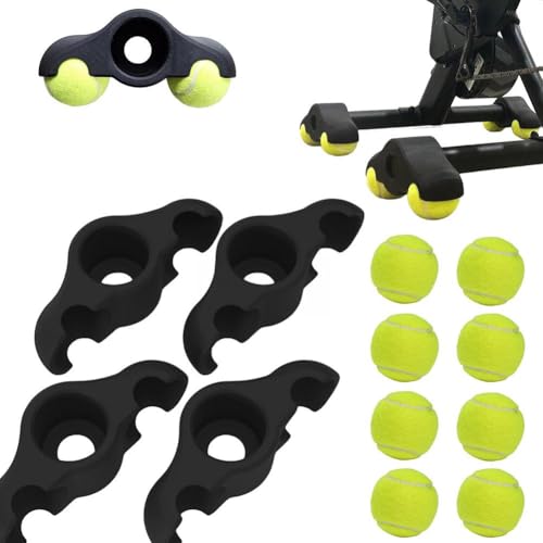CTDWNT Paquete de 4 adaptadores de pie de ciclismo para interiores con 8 accesorios de estabilidad de tenis, adaptadores de pie basculante para soporte de bicicleta, para entrenamiento de resistencia,