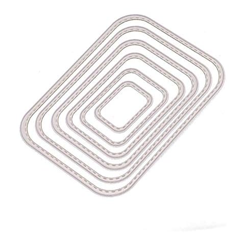 6Pcs/Set Rectangular Round Corner Frame Metal Cutting Dies for Card Making and Scrapbooking Christmas Craft Dies Cover