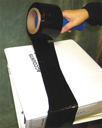 Stretch Wrp, Blk Opaque, 1000 ft.L, 3 W, PK4
