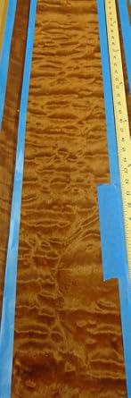 Makore Pommele Quilt Wood Veneer 6" x 40" raw Veneer no Backing 1/42" Thickness