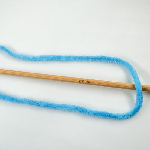 Image of Cuddly Velvet Chenille Yarn, Super Soft Fluffy Bulky for Knitting Crocheting Blanket Amigurumi, Durable for Shedding, 100 Gram (3.53 Ounces) 109 Yards (100 Meters) (Cyan Blue) (3 Skeins)