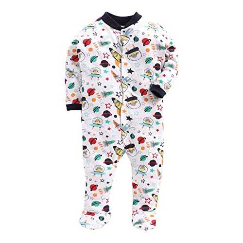 Image of Pooja Baby Rompers Sleepsuit Kid's Cotton All Over Print Night Suits Pack of 3