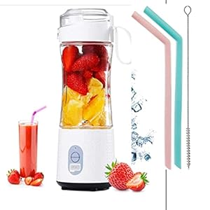 Draagbare blender, USB oplaadbare mini-blender smoothie maker, kleine fruitsapcentrifuge met 6 messen, persoonlijke blender voor smoothies en shakes, voedselmixer met reinigingsborstel voor outdoor