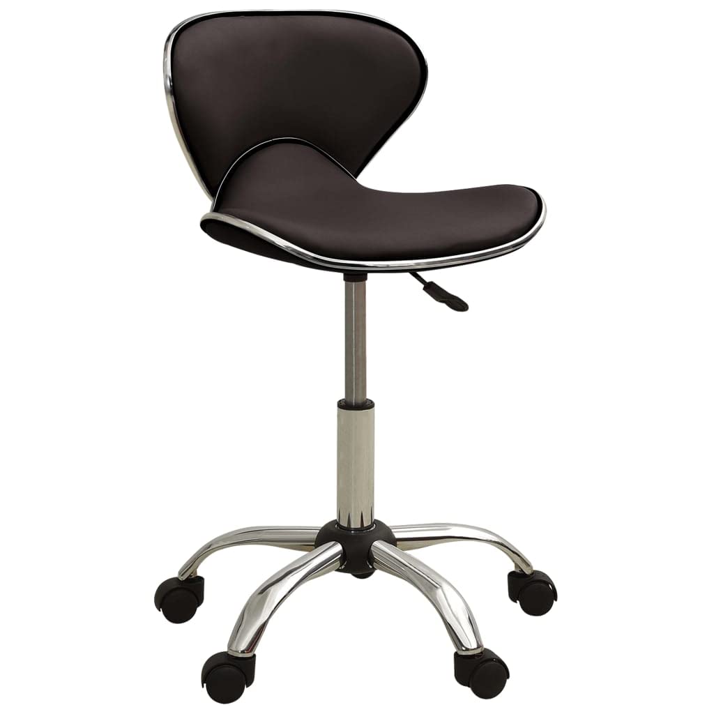 Fryzjer, stołek na kółkach, brązowy, ze sztucznej skóry, z regulacją wysokości, obrotowy, z 5 kółkami, ergonomiczny, do salonu kosmetycznego, fryzjera, studia roboczego, z wyściółką piankową i