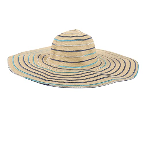 Chapeau de soleil tressé beige pliable et anti-UV pour femme