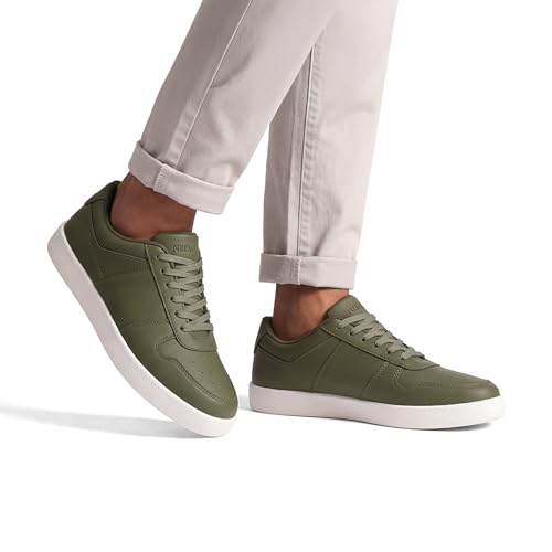 Image of Neeman's Men's Mono Court Sneakers | Lightweight Synthetic Casual Shoes with Cushioned EVA Sole | Flexible Walking & Everyday Comfort Sneakers