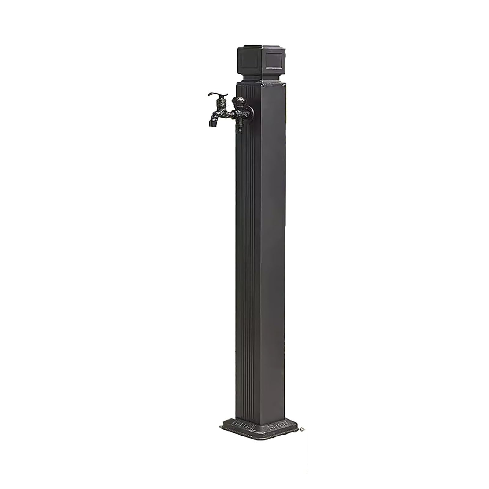 BHGFYXBS Freestanding Garden Water Column With Faucet, Winter Freeze Crack Garden Water Column,Floor Mount Water Tap,Yard Hydrant Frost Proof Water Feature Fountain,Black2-114cm