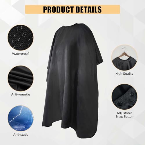 image for Omvoina Professional Haircut Cape with Adjustable Snap Closure and Nec