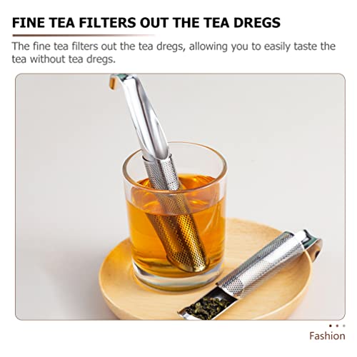 HEMOTON 4 coladores de té de acero inoxidable duraderos colgantes infusores de té coladores de té (plata) - Imagen 7