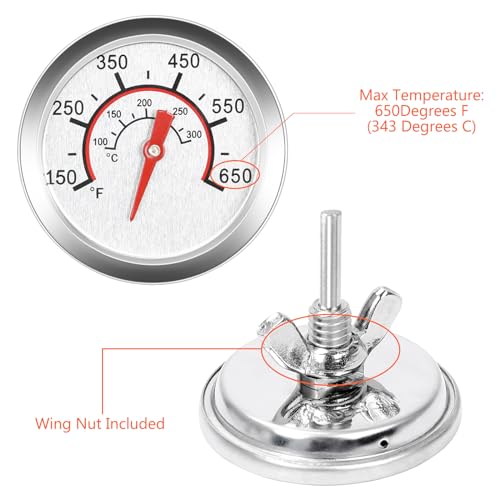 QuliMetal 1.85" Lid Temperature Gauge for Most of Char Broil Gas Grills, Grill Thermometer Replacement Charbroil Advantage & Tru-Infrared Performance 463625217 463229521 463238218 463243518 463274419 - Thumbnail 4