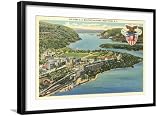 ART.COM Wall Art Print Air View, U.S. Military Academy, West Point, New York on Black Frame, 29" x 21"