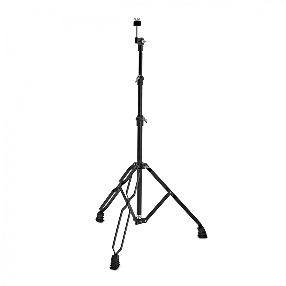 gear4music Black Cymbal Stand Straight – Height Adjustable