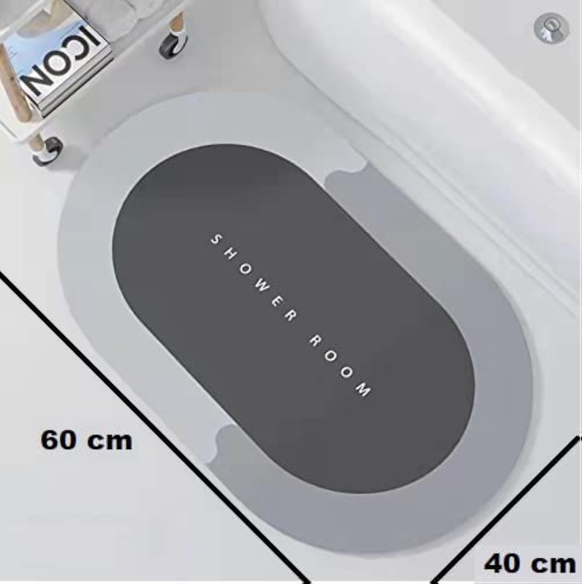 Bathroom Mat Quick Dry Anti Slip, Elegant Design