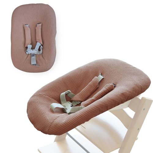 Image of Cotton Cover Sheet Compatible with Stokke Tripp Trapp High Chair Newborn Set (Toasted Almond)