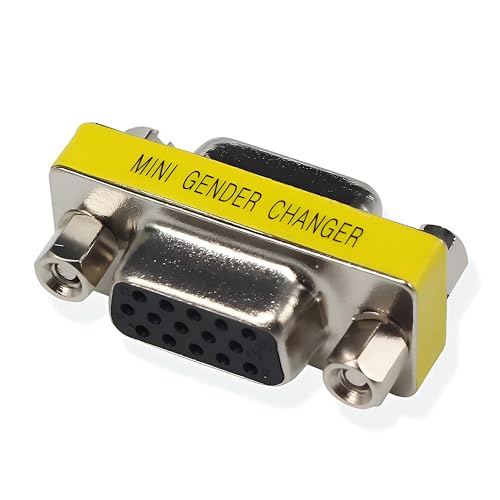 Image of VGA SVGA HD15 Female to Female Mini Gender Changer Coupler Adapter (3 Pieces) VGA F /F