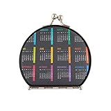  Calendario colorato modello Mock up Week inizia il lunedì su specchio trucco compatto scuro, specchio cosmetico a due lati con ingrandimento 2 x 1x, fibbia pieghevole mini tasca portatile specchio