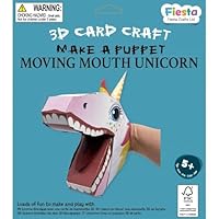 Fiesta Crafts Unicorn 3D Hand Puppet Craft Kit - Colourful & Easy to Assemble Unicorn Hand Puppet - Complete Arts and Crafts Set to Improve Motor Skills, Creativity, & Imagination