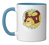Disney The Lion King 30th Anniversary Mufasa & Simba Retro Ceramic Mug, Blue/White