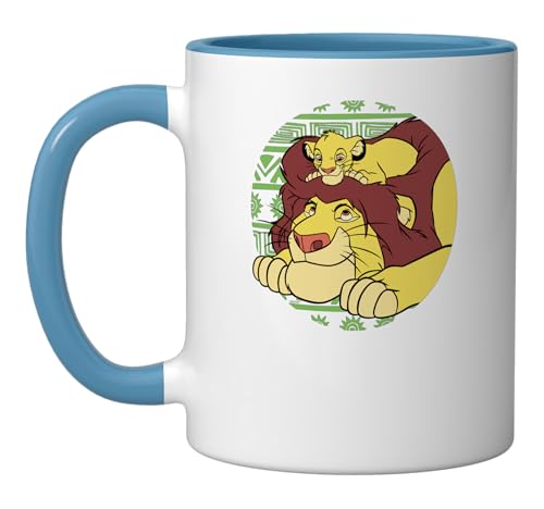 Disney The Lion King 30th Anniversary Mufasa & Simba Retro Ceramic Mug, Blue/White