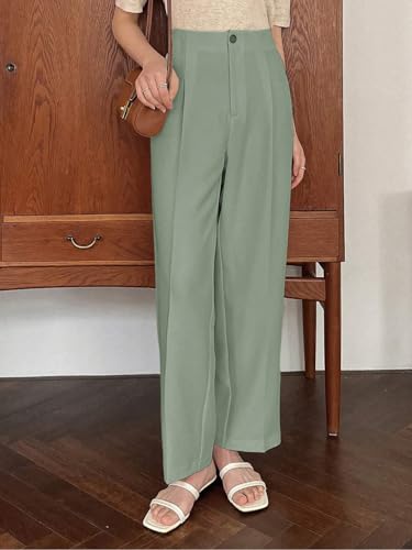 Image of KOTTY Women's Elegant High-Waist Wide-Leg Trousers for Office & Casual Wear