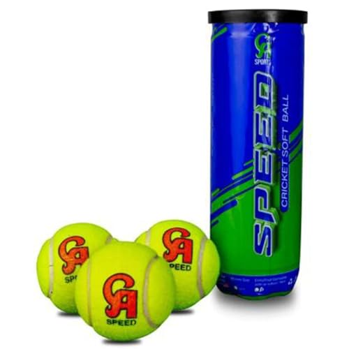 Krisp Sport Cricket Balls Tennis Tape Soft Ball Bat Tournament Training Practice Match Outdoor Indoor (Pack of 3)