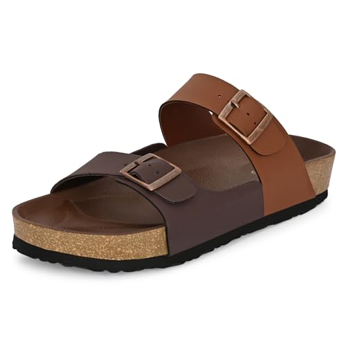 Image of Centrino Men's Berkin-Style Slip-On Sandals | Open Toe Design | Soft PU Footbed | Lightweight & Comfortable | Arch Support | On-Grip Sole | Casual Outdoor Wear (9209)