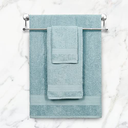 Trident 3 Piece Premium Bath Towels Set 100% Cotton 1 Large Bath Towel, 1 Hand Towel, 1 Wash Cloth Soft And Plush Luxury Bathroom Towel Quick Dry, Super Soft Hotel Quality Shower Towels - Nile Blue #TOP1