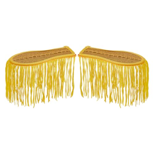 HOBBIESAY - HOBBIESAY 1 Paar Abnehmbare Schulterabzeichen mit Nadeln Quasten Schulterklappen Polyester Epauletten Bekleidungszubehör Franse Schulter Epauletten Gold für Kostümparty Festival Dekoration