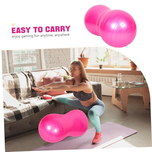 Abaodam Ballon de Yoga balles de Poids pour l'exercice Grossesse Boule de cacahuète Boule d'accouchement balles lestées pour l'exercice balles de stabilité pour l'exercice PVC Rosy – Image 4