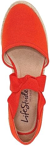 LifeStride Womens Kascade Espadrille Wedge Mary Jane Flat, Orange, 7 Wide US | Image 6