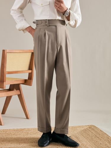 Men's Business Pants Versatile Italian Casual Straight Formal Classic Fit Dress Pants Trousers4