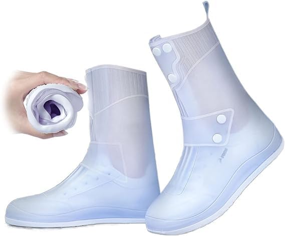Kotudi (1Pair Waterproof PVC Outdoor Rain Boot Shoe Cover- Foldable & Store-Reusable Rain Shoe Covers - Thick Abrasion Resistant Anti-Slip Shoe Cover - Kids for Men and Women. (8UK, White) (B0D56ZF5P7) Amazon Price History, Amazon Price Tracker