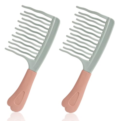 2 peines de dientes anchos para cabello rizado y grueso miniatura 1