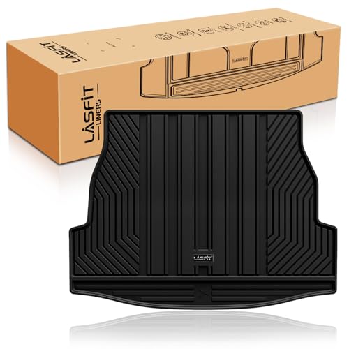 Image of LASFIT Cargo Trunk Mat for Toyota RAV4 2019-2025 (Include Hybrid) | 100% TPE All Weather Rear Trunk Cargo Liner Custom Fit Waterproof RAV 4 Cargo Tray Automotive Accessories, Black