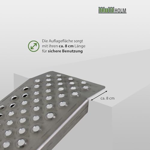 TRUTZHOLM 2X Aluminium Auffahrrampen 400 kg das Paar (200 kg einzeln) 200 cm Länge – Leicht, Stabil & rutschfest – Ideal für Motorräder, Quads, Rasenmäher & mehr