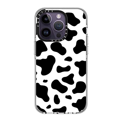 CASETiFY �N���A iPhone 14 Pro �P�[�X [���ςȂ� / 2m����̗����������N���A (MIL�K�i3�{����) / ���C�����X�[�d�����Magsafe�Ή�] - COW PRINT