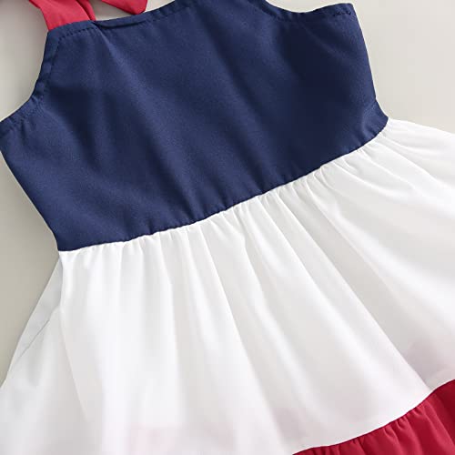 Twopumpkin 4th of July Toddler Little Girl Outfit Fourth of July Red White and Blue Dress American Flag Tiered Kids Dresses4