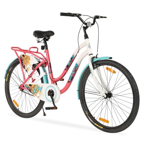 Image of CULTSPORT by Cult Lily Cycle for Girls /Women 26 inch, Bicycle for 13+Years with Steel Frame & Inbuilt Carrier I 85% Assembled with Rigid Fork, Frame Size :15 inch, Womens, Pink