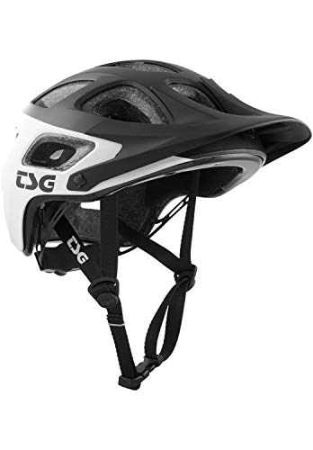 Casque Seek S/M Block Blanc-Noir, protection de tête graphique avec molette de réglage