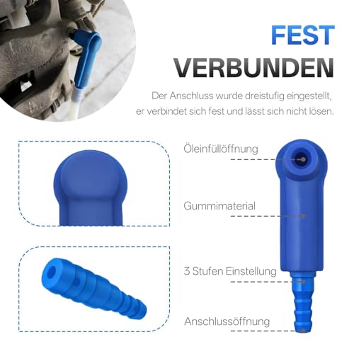 Adapter do odpowietrzania hamulców – zestaw 4 sztuki, przewód z szybkozłączką, wymiana płynu hamulcowego i sprzęgłowego, uniwersalny do samochodów osobowych, ciężarowych i maszyn budowlanych