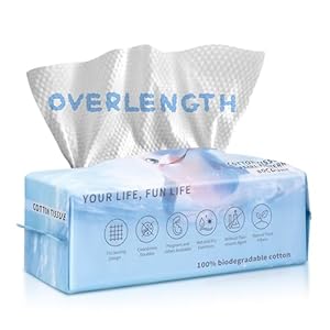 Face Towels,Disposable Facial Towels,Ultra Soft Thick Daily Facial Tissues,Biodegradable Face Towelettes for Cleansing, Skincare and Makeup Remover,Dry Wipes, 80 Count 10″ x 8″ Face Wipes