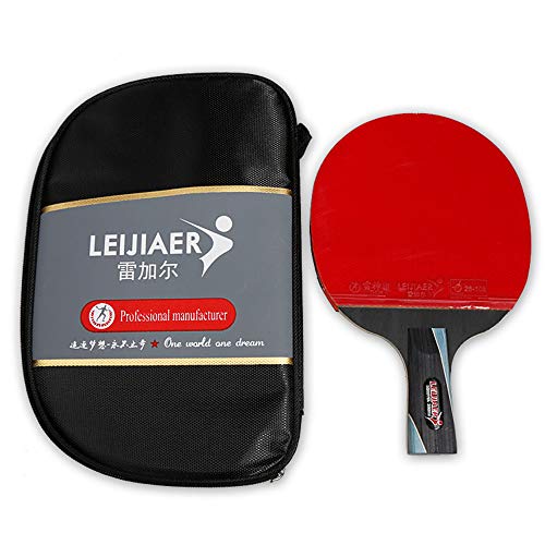 Andoer Raquete de pingue-pongue profissional Raquete de tênis de mesa com alça curta Ping Pong Bat R