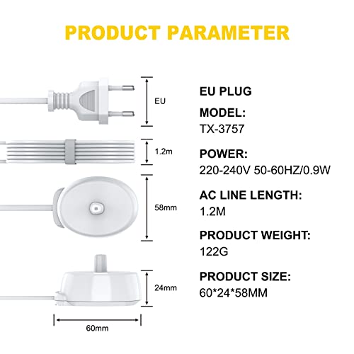 Miniatura 3 de Cargador Cepillo Electrico Para Braun Oral B 3757 Pro 2 Genius Smart Pro 600 1000 3000 4000 5000 7000 8900 9900 D16 D20 D29 D34 Trizone Vitality Series, Base De Carga Oral B