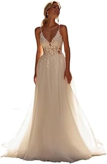 Mermaid Long Sleeve Wedding Dresses for Bride Lace Applique V-Neck Boho Bridal Dress with Train