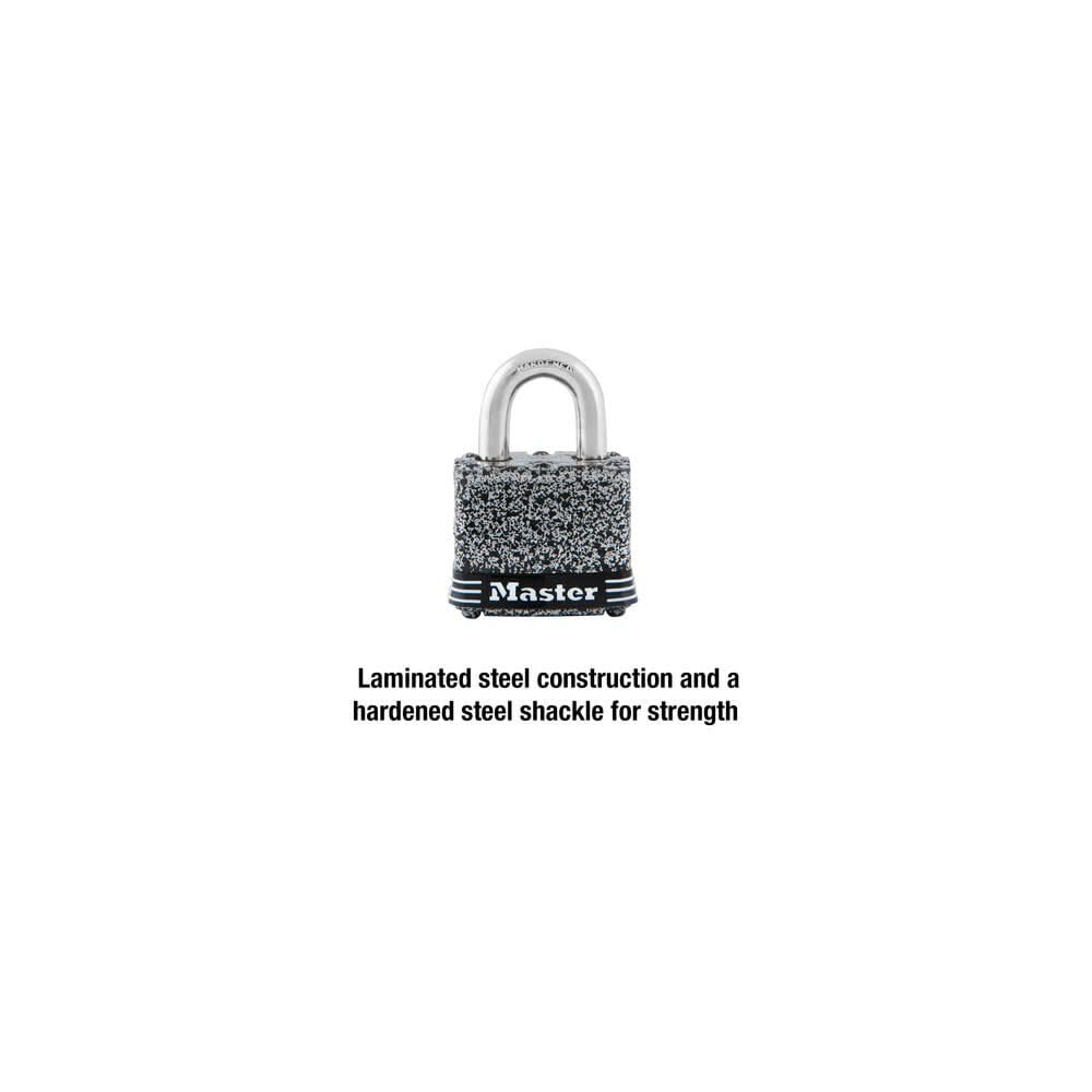 Laminated Keyed Padlock, 4-Pin Cylinder, Steel + Rust-oleum Finish, 1-1/2 In. - 380D
