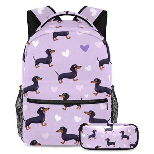 Sac à dos vintage bleu tortue 2 pièces avec trousse école grande capacité